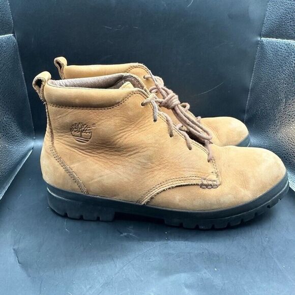 Timberland Boots Women 11 Leather Waterproof Brown Upper Black Sole Hiking - Picture 6 of 16